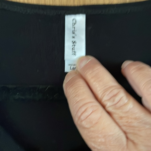 NWOT Chris’s Stuff cotton 3/4 length sleeve v-neck shirt, wine embossed, Sz. L - Picture 3 of 6